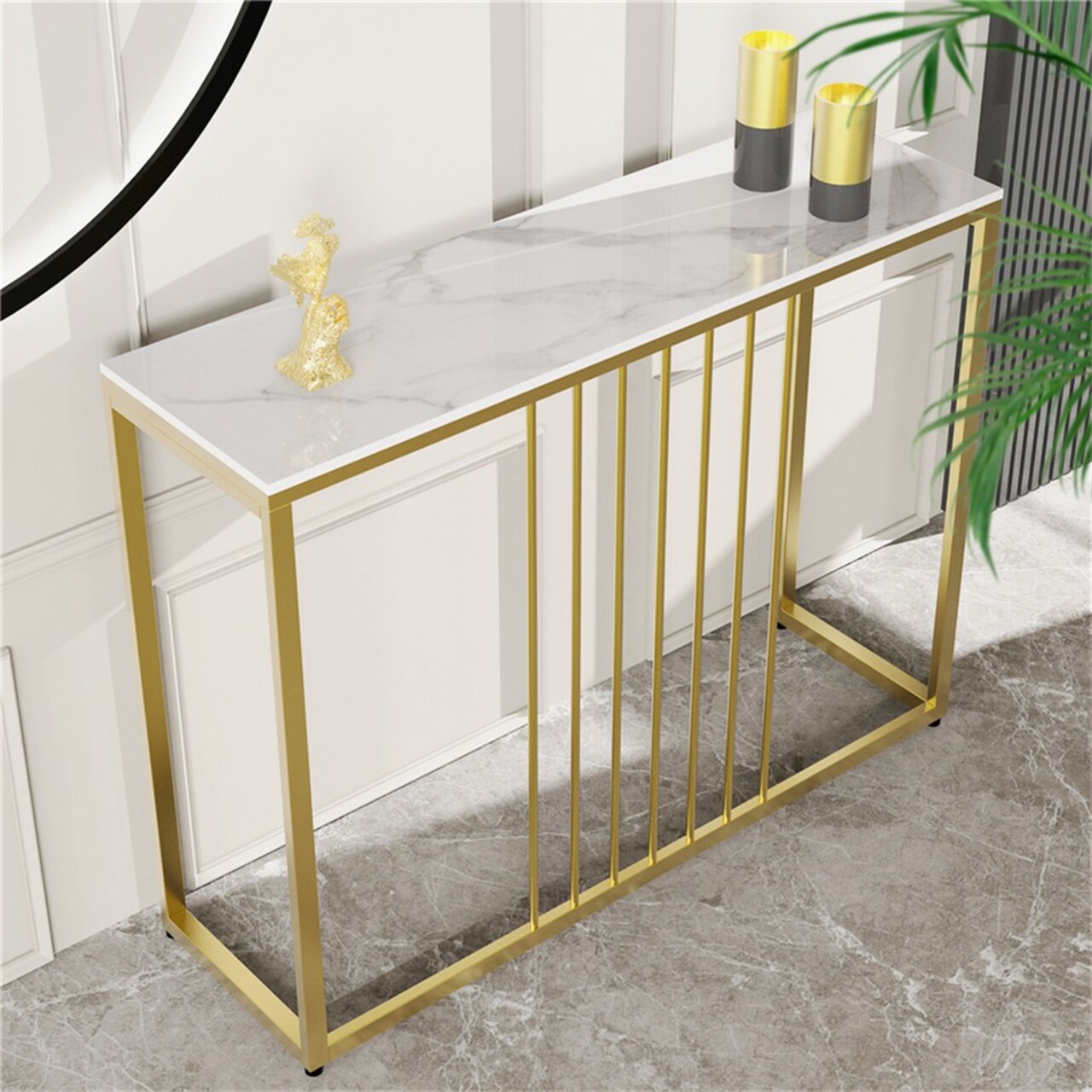 1M-white Extra Long Sofa Table Narrow Hallway Console Table Slim Entryway Furniture